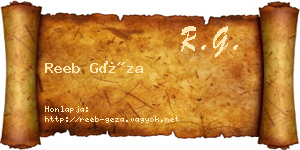 Reeb Géza névjegykártya