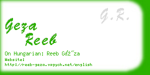 geza reeb business card
